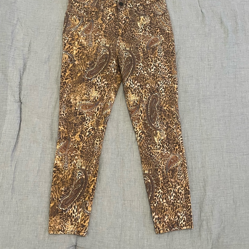 L'AGENCE Brown Leopard Print Ankle Jeans 30 high end upscale fashion pants